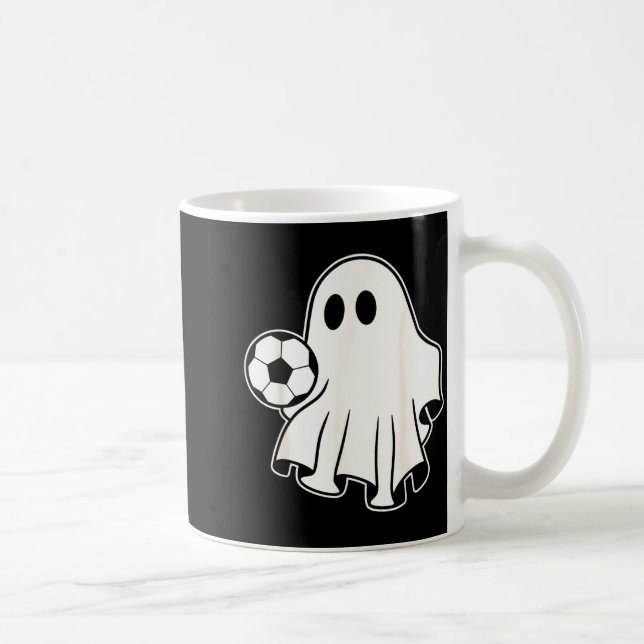 Caneca De Café Funny Soccer Ghost Playing Soccer Lovers Halloween (Direita)
