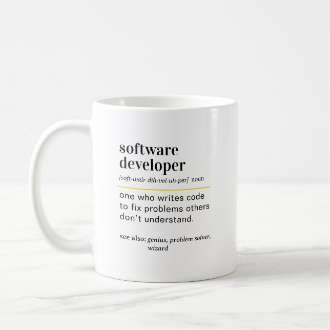 Caneca De Café Funny Software Developer Definition Gift (Esquerda)