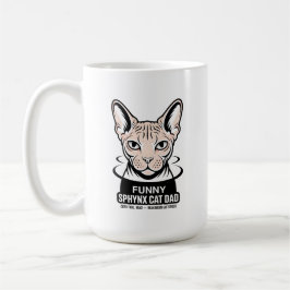 Caneca De Café Funny Sphynx Cat Dad Vector Art