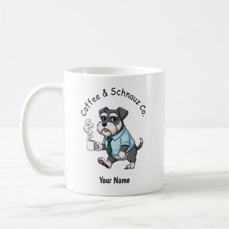 Caneca De Café Funny Standard Schnauzer Dog Business Suit Coffee 