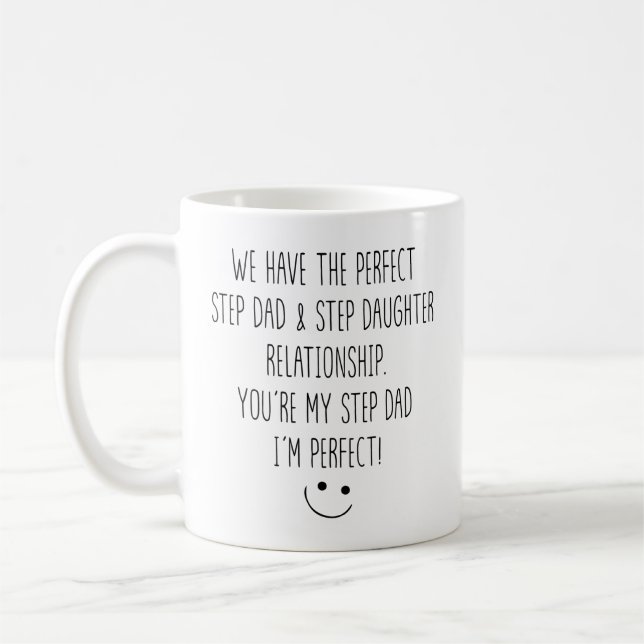 Caneca De Café Funny Step Dad and Step Daughter Relationship (Esquerda)