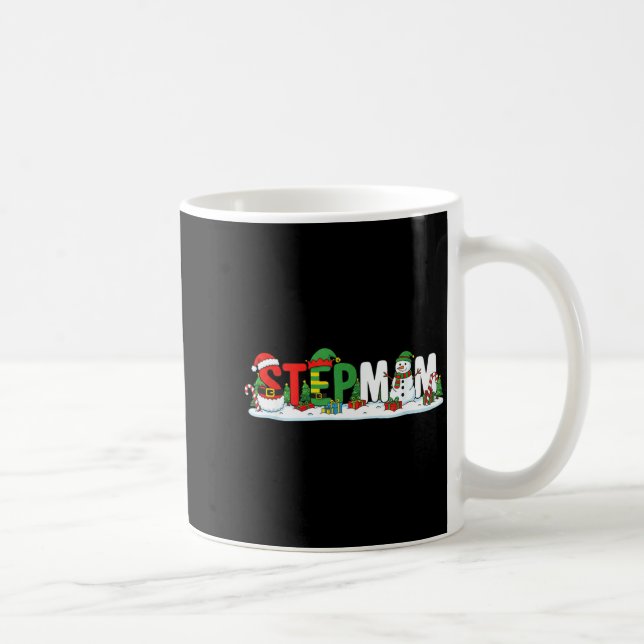 Caneca De Café Funny Stepmom Santa Elf Snowman Christmas Womens G (Direita)