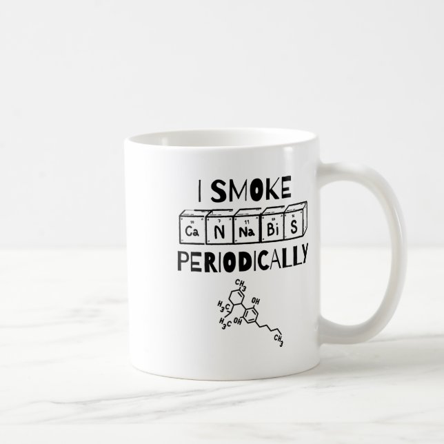 Caneca De Café Funny Stoner Day Periodic Table Science Thc  (Direita)