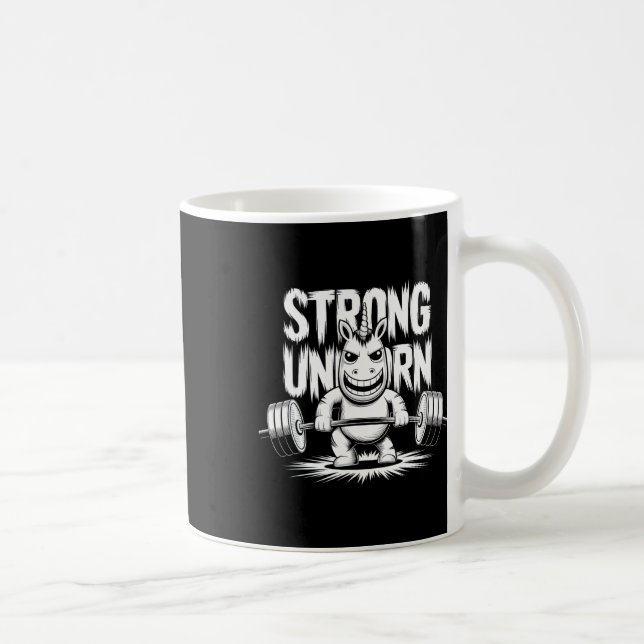 Caneca De Café Funny Strong Crucifix Levantando Unicórnio (Direita)