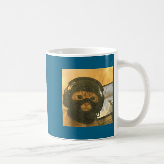 Caneca De Café Funny Tactical Gamer Cat Meme Graphic  (Direita)