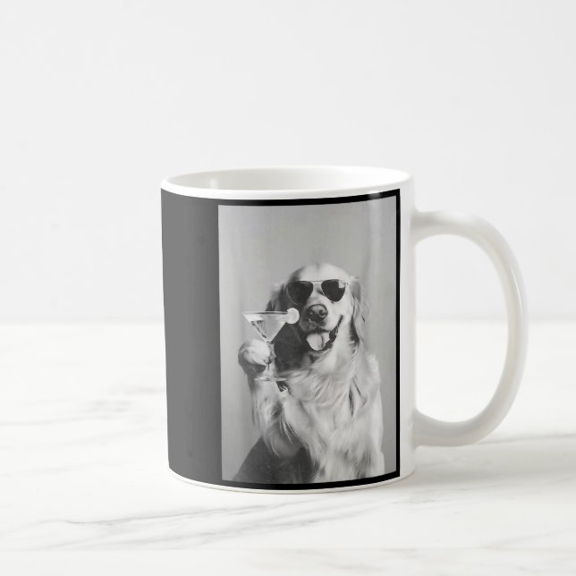 Caneca De Café Funny Tail Dog Golden Retriever With Sungles Marti (Direita)