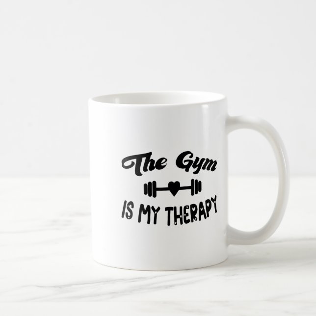 Caneca De Café Funny The Gym Is My Therapy Motivational Fitness L (Direita)