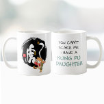 Caneca De Café Funny Tiger Kung Fu Dia de os pais Pai Aniversário<br><div class="desc">Esta caneca apresenta o design de um personagem chinês Tiger 虎 apresentado em formato de caligrafia artística, cuja parte é como uma cauda de tigre, e um pequeno tigre bonito está praticando Kung Fu em primeiro plano. Na tradição chinesa, não só o tigre se tornou um símbolo de bravura, felicidade...</div>