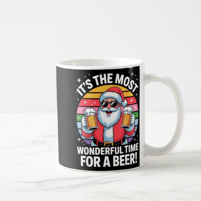 Caneca De Café Funny Time For A Beer Santa Christmas  (Direita)