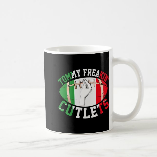 Caneca De Café Funny Tommy Freakin' Cutlets New Jersey Italy Flag (Direita)