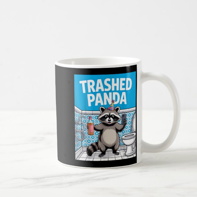 Caneca De Café Funny Trashed Panda Raccoon Gets Drunk 1ff512797a7 (Direita)