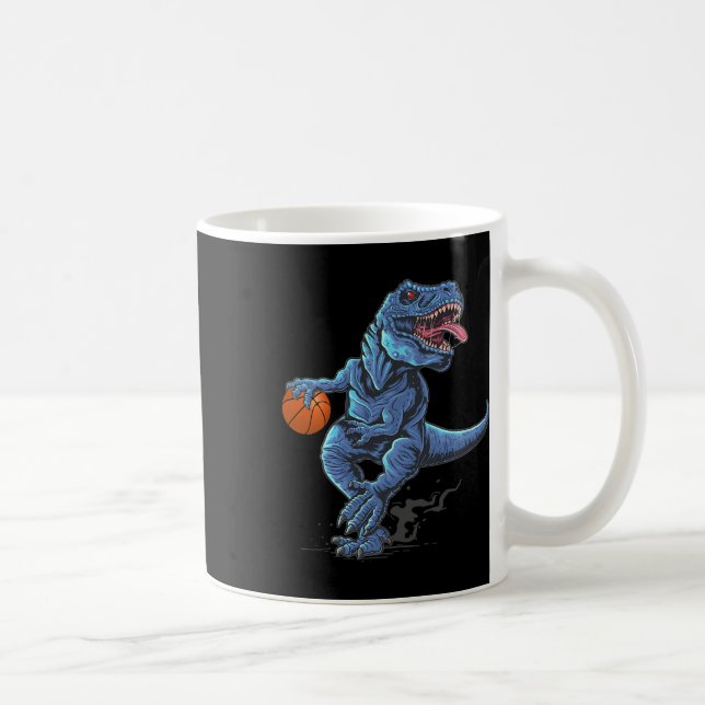 Caneca De Café Funny Trex Dinosaur Playing Sketll Player Lover  (Direita)