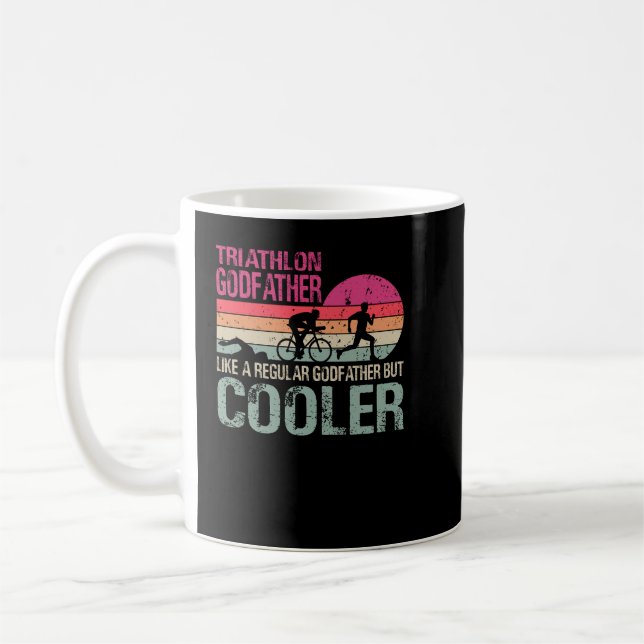Caneca De Café Funny Triathlon Godfather Swim Bike Run Triathlete (Esquerda)