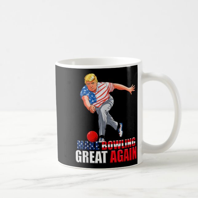 Caneca De Café Funny Trump Bowling Make Bowling Great Again  (Direita)