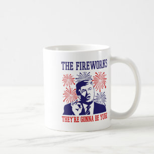 Caneca De Café Funny Trump Cotação Fireworks 4 De Julho