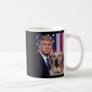 Caneca De Café Funny Trump E Ouro Retriever Dog Usa Flag