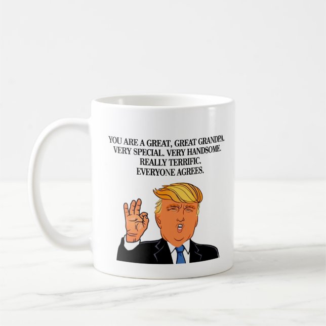 Caneca De Café Funny Trump Happy Grandpa Day Birthday Coffee Mug (Esquerda)