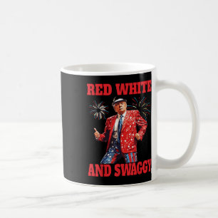 Caneca De Café Funny Trump Red White E Swaggggy Trump Dance 4th O