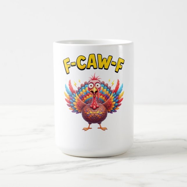 Caneca De Café Funny Turkey F-Caw-F Rooster Meme Lover Gift (Centro)