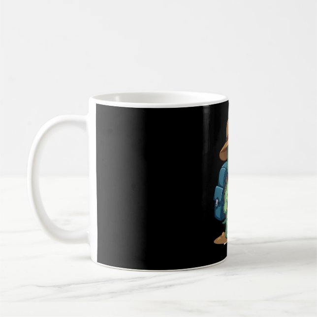 Caneca De Café Funny Turtle Hiking Graphic Camping Lover Adventur (Esquerda)