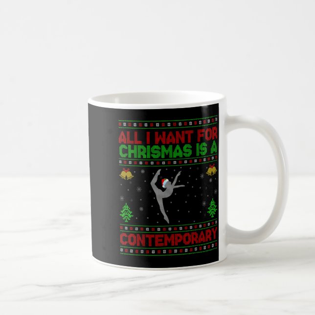 Caneca De Café Funny Ugly All I Want For Christmas Is A Contemrar (Direita)