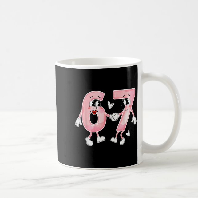 Caneca De Café Funny Valentine's Day 6 7 Six Seven Meme Valentine (Direita)