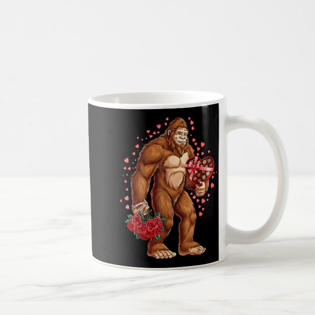 Caneca De Café Funny Valentines Day Bigfoot Heart Love Sasquatch  (Direita)