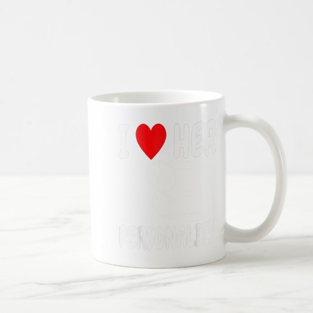 Caneca De Café Funny Valentine's Day Couple Matching I Love Her I (Direita)