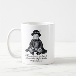 Caneca De Café Funny Victorian Baby Boy Print | Humorous Nursery 