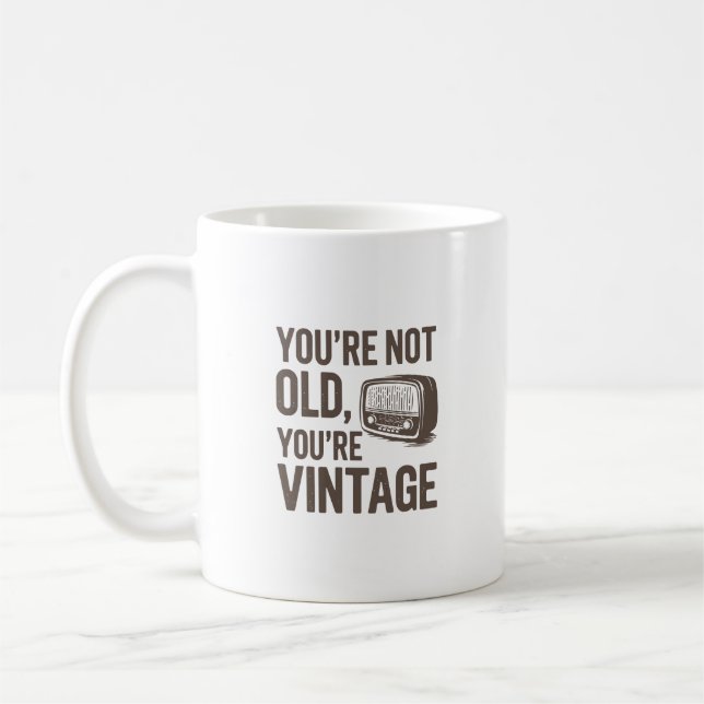 Caneca De Café Funny Vintage Birthday (Esquerda)