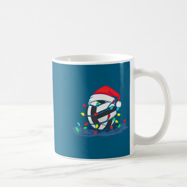Caneca De Café Funny Volleyball Christmas Graphics Lights Lover P (Direita)