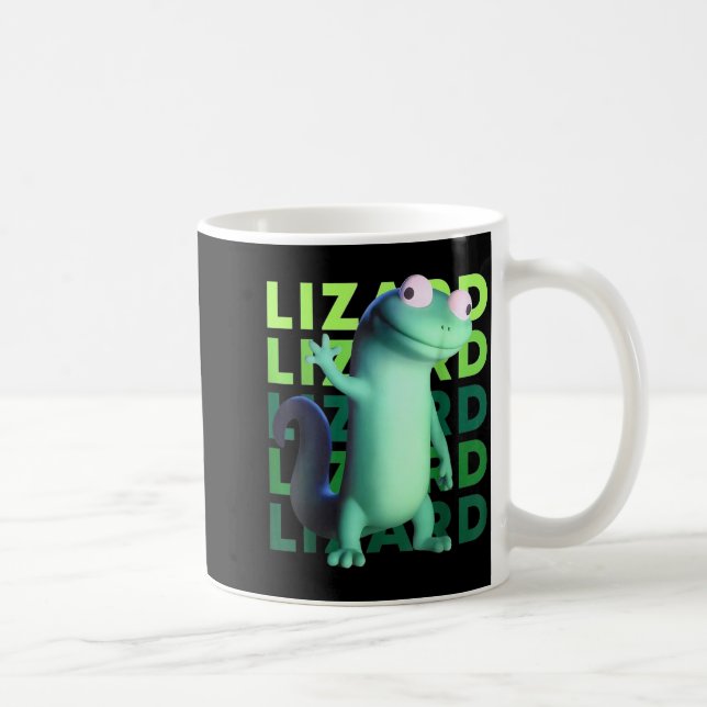 Caneca De Café Funny Weirore Lizard Meme _ 3d Surreal Animal  (Direita)