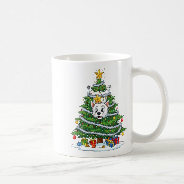 Caneca De Café Funny West Highland White Terrier Dog Christmas Tr (Direita)