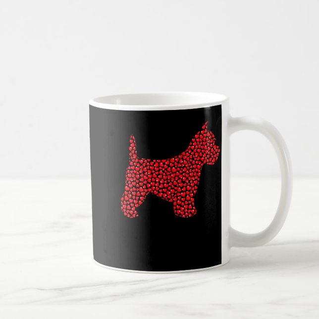 Caneca De Café Funny Westie Dog Lover Hearts Love Westie Valentin (Direita)