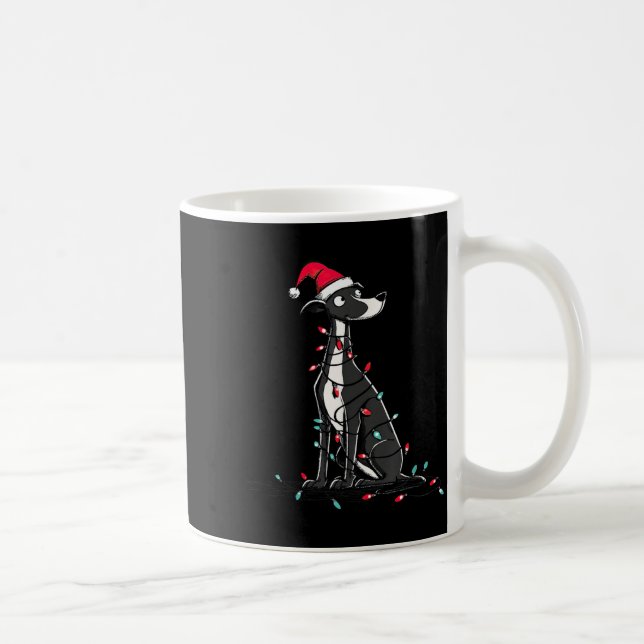 Caneca De Café Funny Whippet Christmas Graphics Dog Lights Lover  (Direita)