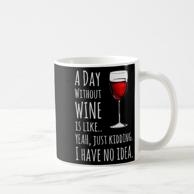 Caneca De Café Funny Wine S_ A Day Without Wine Is Like Just Kidd (Direita)
