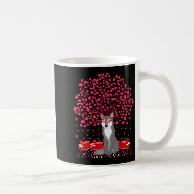 Caneca De Café Funny Wolf Animal Lover Wolf Valentines Day  (Direita)