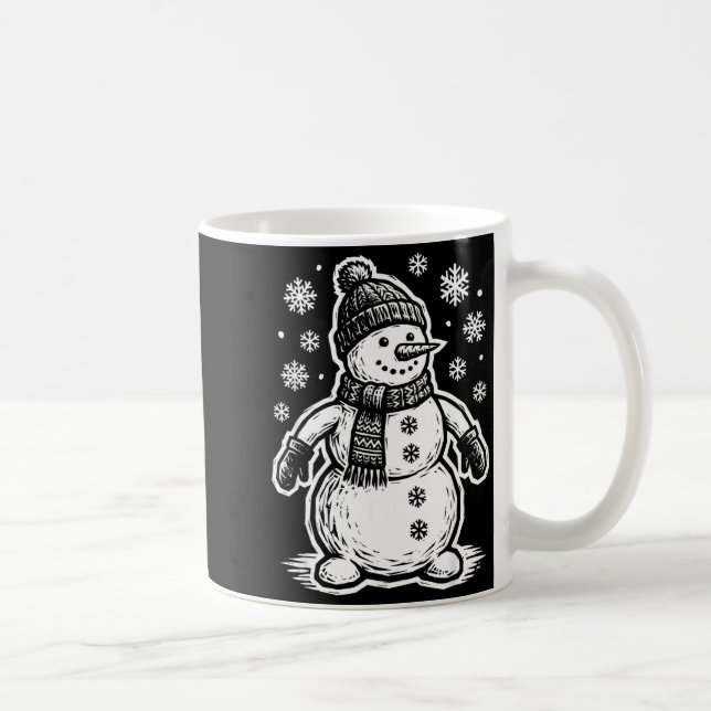 Caneca De Café Funny Woout Snowman Winter Holiday Christmas Snowf (Direita)