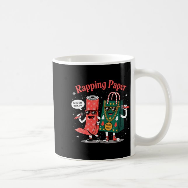 Caneca De Café Funny Wrapng Rapng Paper Wrap Music Rap Pj  (Direita)