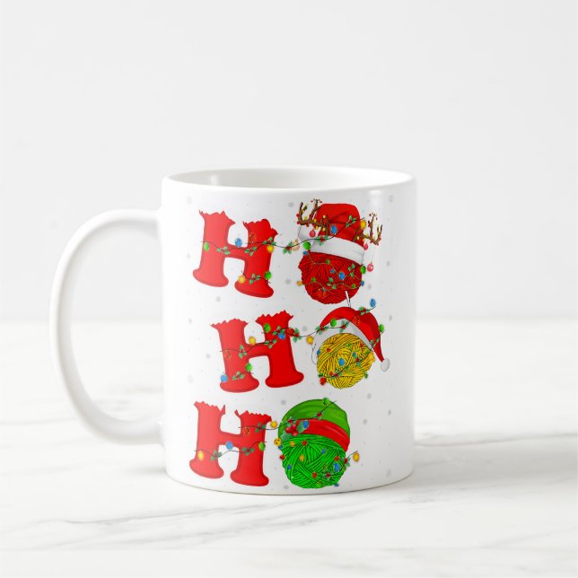 Caneca De Café Funny Xmas Lighting Santa Ho Ho Ho Knitting Christ (Esquerda)