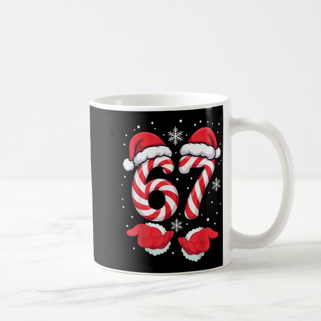 Caneca De Café Funny Xmas Viral 67 Candy Canes Santa Funny Holida (Direita)