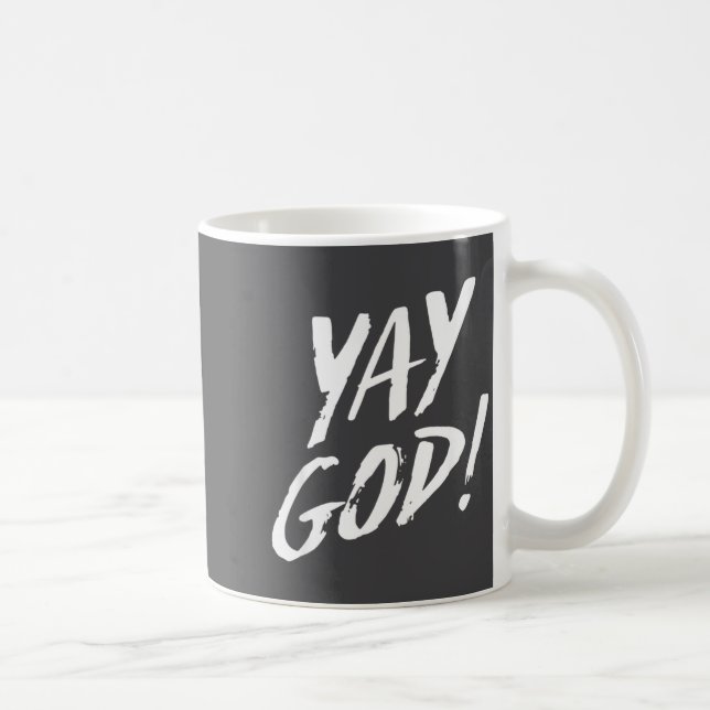 Caneca De Café Funny Yay God Graphic Jesus Christian Religion Gif (Direita)