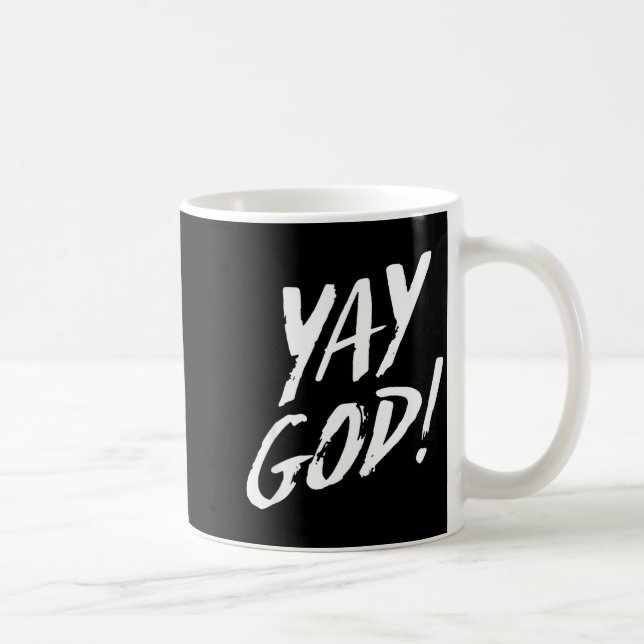 Caneca De Café Funny Yay God Graphic Jesus Christian Religion Gif (Direita)