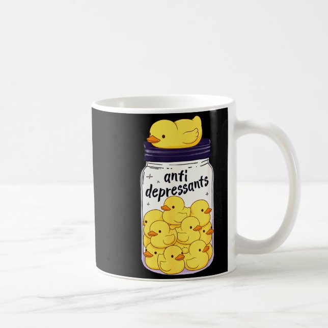 Caneca De Café Funny Yellow Duck Anti Depressant Jar Zoo Boys Gir (Direita)