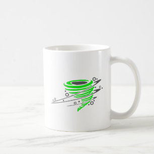 Caneca De Café Furacão verde de giro