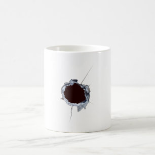 Caneca De Café Furo de Tiro de Bala
