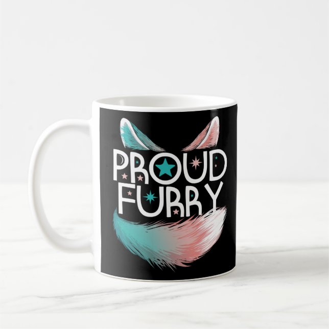 Caneca De Café Furries Fandom Furries Orgulhosos Caudas Orelhas F (Esquerda)