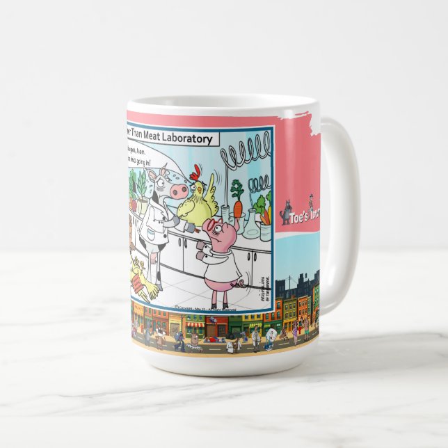 Caneca De Café Further Than Meat | Humor Satírico Clássico (Frente Esquerda)
