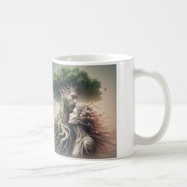 Caneca De Café fusão homem e natureza (Direita)
