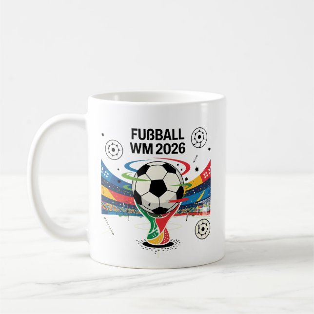 Caneca De Café Futebol 2026 ⚽ – Design de Fã de Futebol Global (Esquerda)